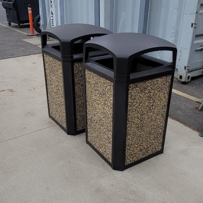 Trash Cans, Dark Stone Pebble (Faux)
