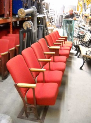 Vintage Red Theatre Seats (Unfinished Side)